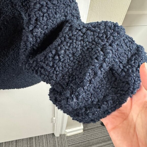 Laveer Navy Blue Teddy Coat Blazer Jacket | XS | Cozy Chic Outerwear - Picture 6 of 9